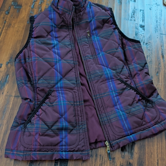Ralph Lauren Quilted Cord Collar Equestrian Style Plaid Vest Women's Medium - Picture 5 of 15